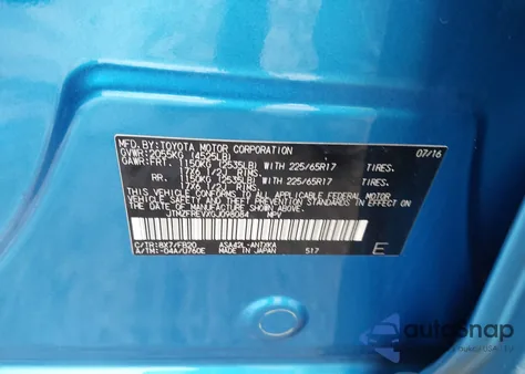 2016 Toyota Rav4 Le из США, поврежденный, VIN JTMZFREVXGJ098084